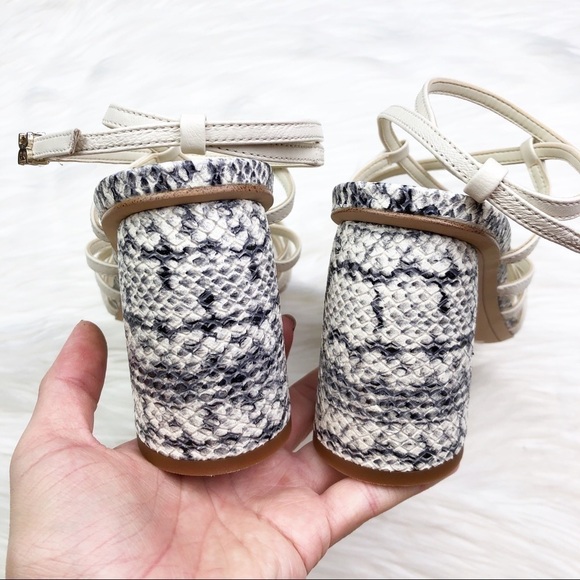 New Sam Edelman Daffodil Heeled Sandals in Reptile Embossed Modern Ivory - Picture 4 of 15